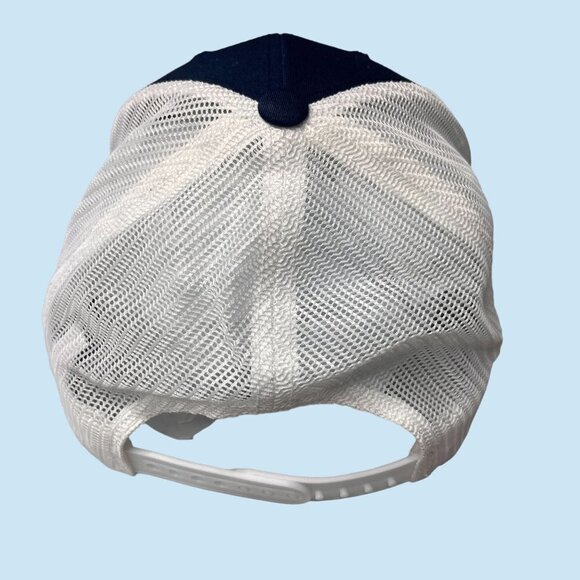 Bald Eagle Cap Hat Adult Snap Back Blue White Embroidered Logo Trucker Mesh Mens - Picture 5 of 7